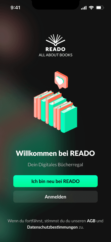 Reado Startscreen